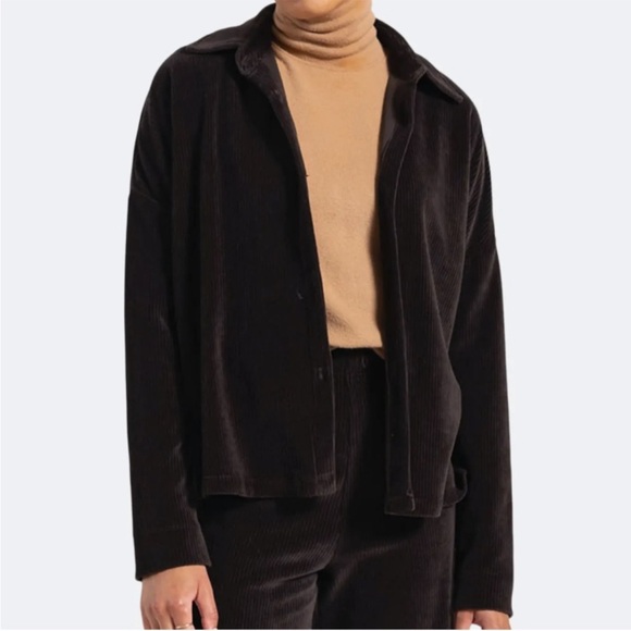 Leset Sophie Boxy Button‎ Down Corduroy Ribbed